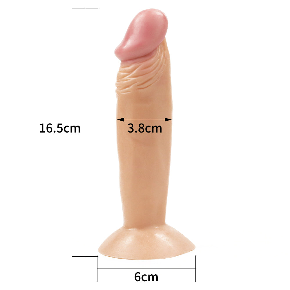 Dildo Realista Flexible Con Ventosa 16,5 x 3,8 CM