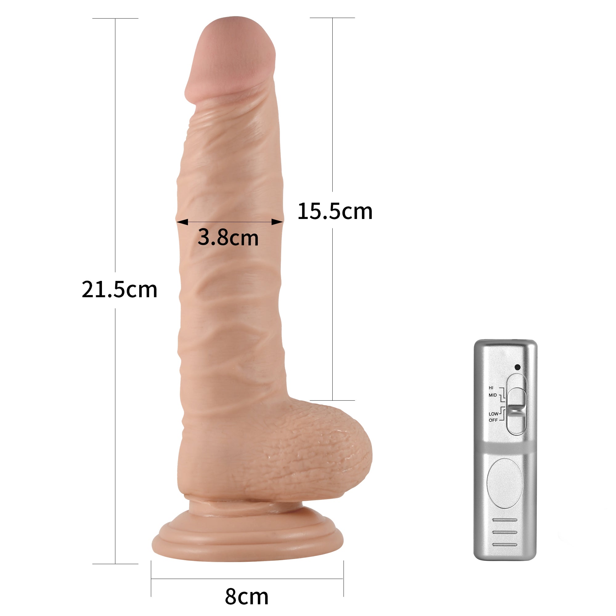 Dildo Realista Vibrador con Ventosa 21,5 x 3,8 CM