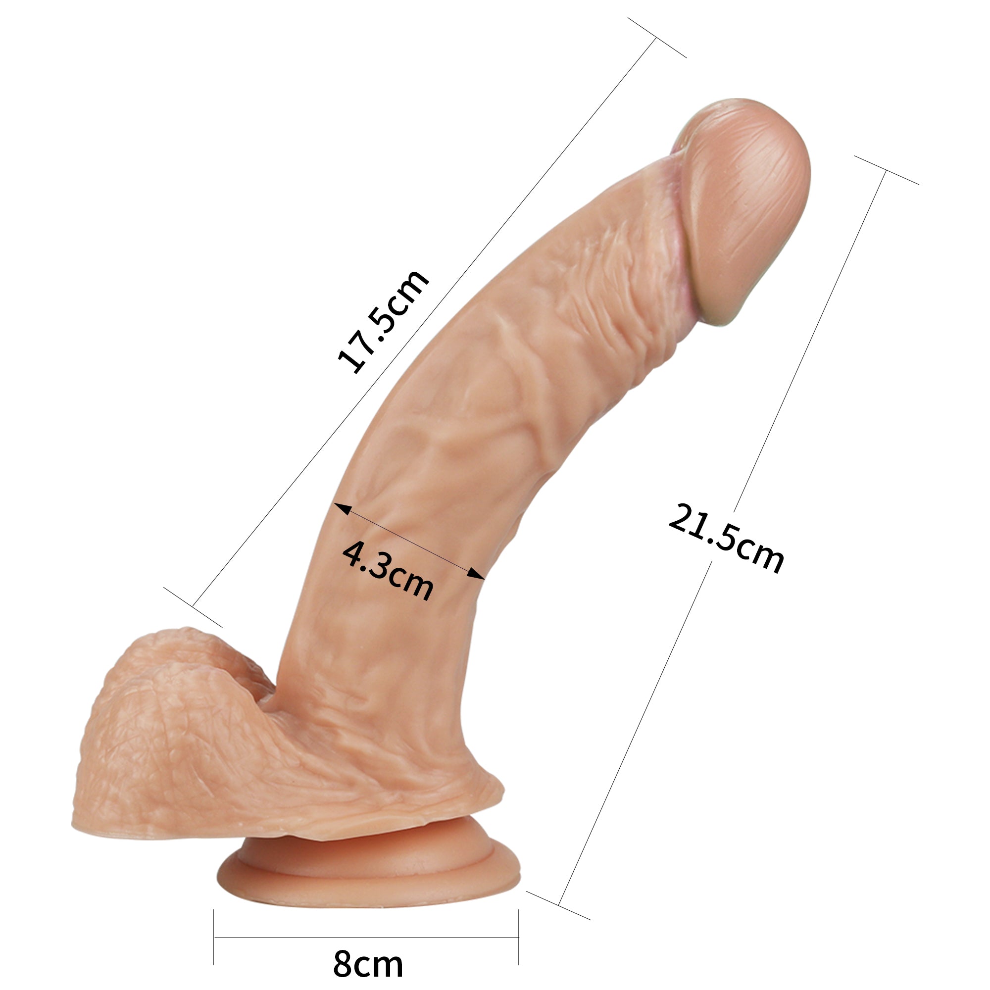 Dildo Realista Curvo con Ventosa 21,5 x 4,3 CM