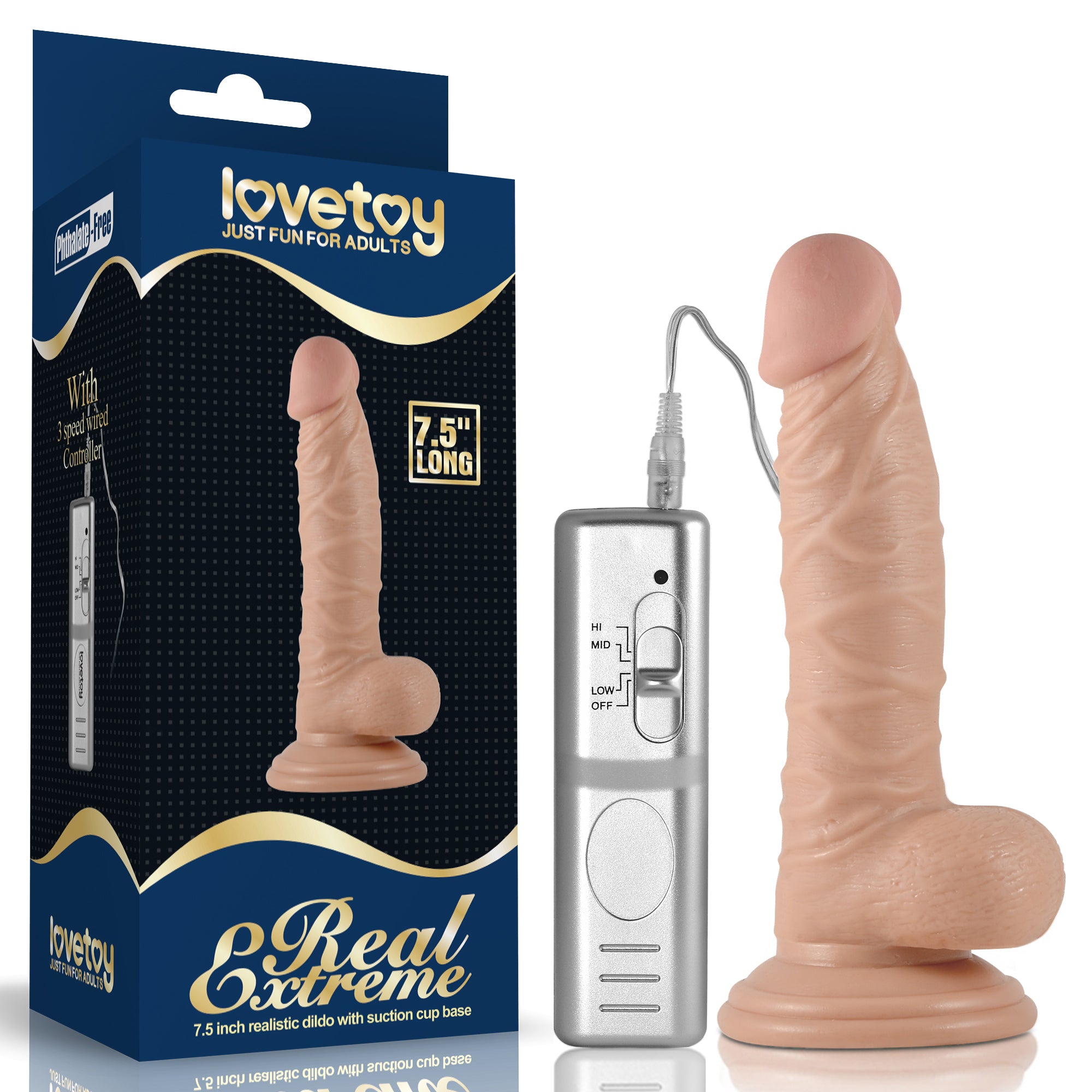 Dildo Realista Vibrador Con Control 19 x 3,6 CM