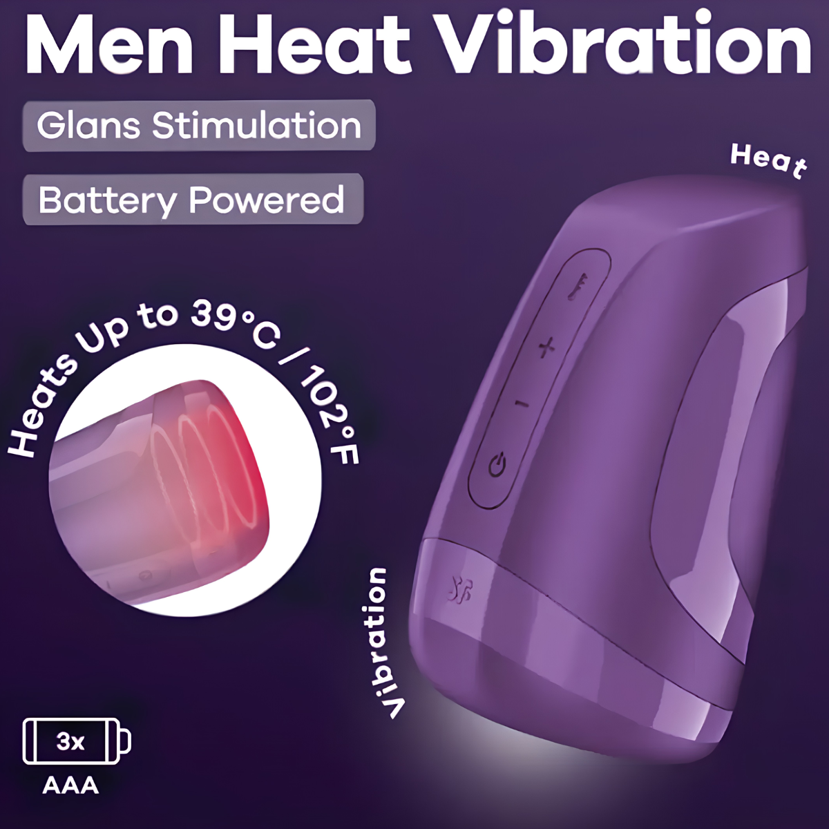 Satisfyer Men Heat Vibration – Masturbador Con Calor y 70 Vibraciones