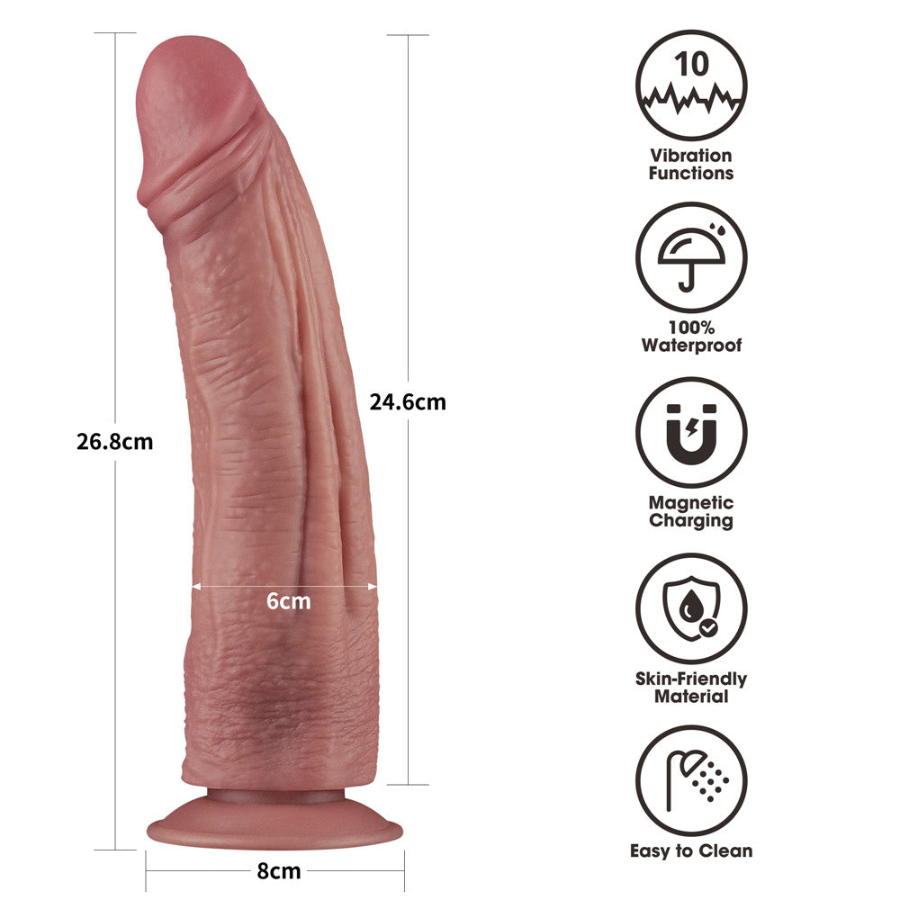 Dildo Realista Vibrador Doble Densidad 26,8 x 6 CM