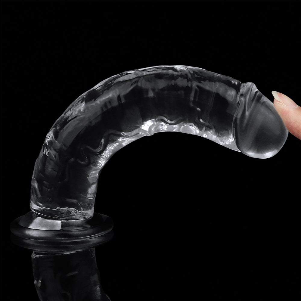 Dildo Realista Transparente Flexible 18 x 3,5 CM