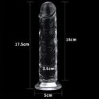 Dildo Realista Transparente Flexible 18 x 3,5 CM