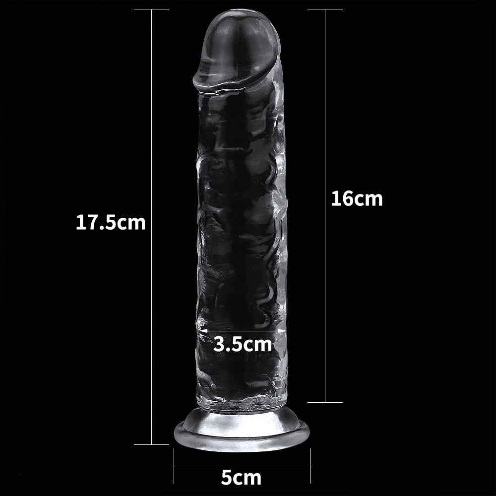 Dildo Realista Transparente Flexible 18 x 3,5 CM