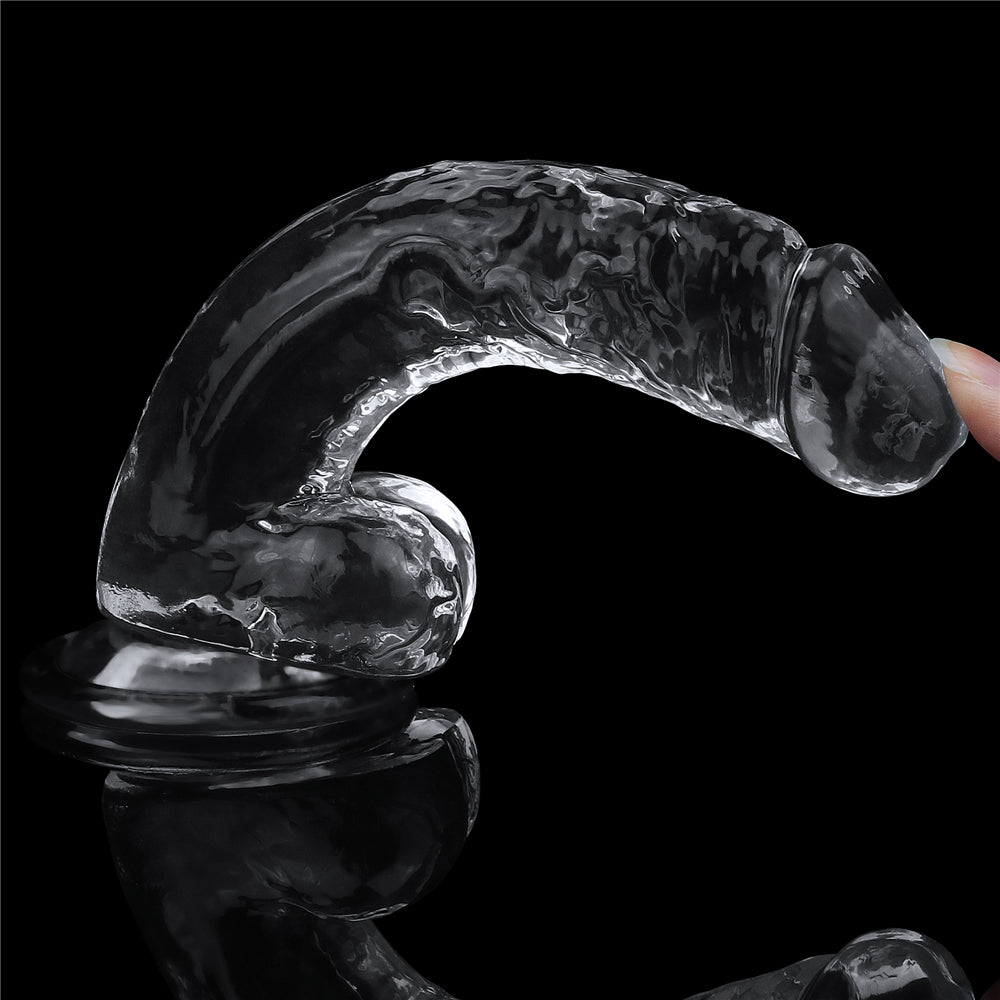 Dildo Realista Transparente Con Ventosa 19 x 3,5 CM