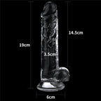Dildo Realista Transparente Con Ventosa 19 x 3,5 CM
