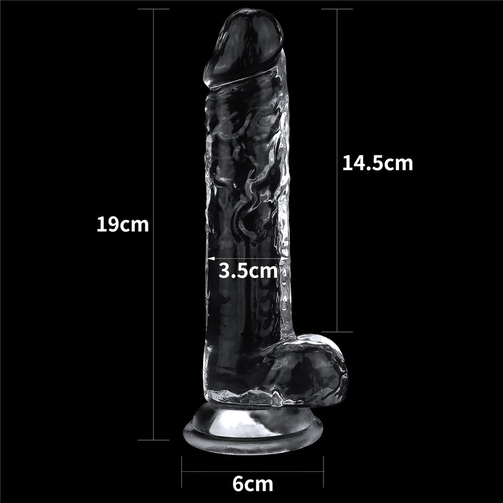 Dildo Realista Transparente Con Ventosa 19 x 3,5 CM