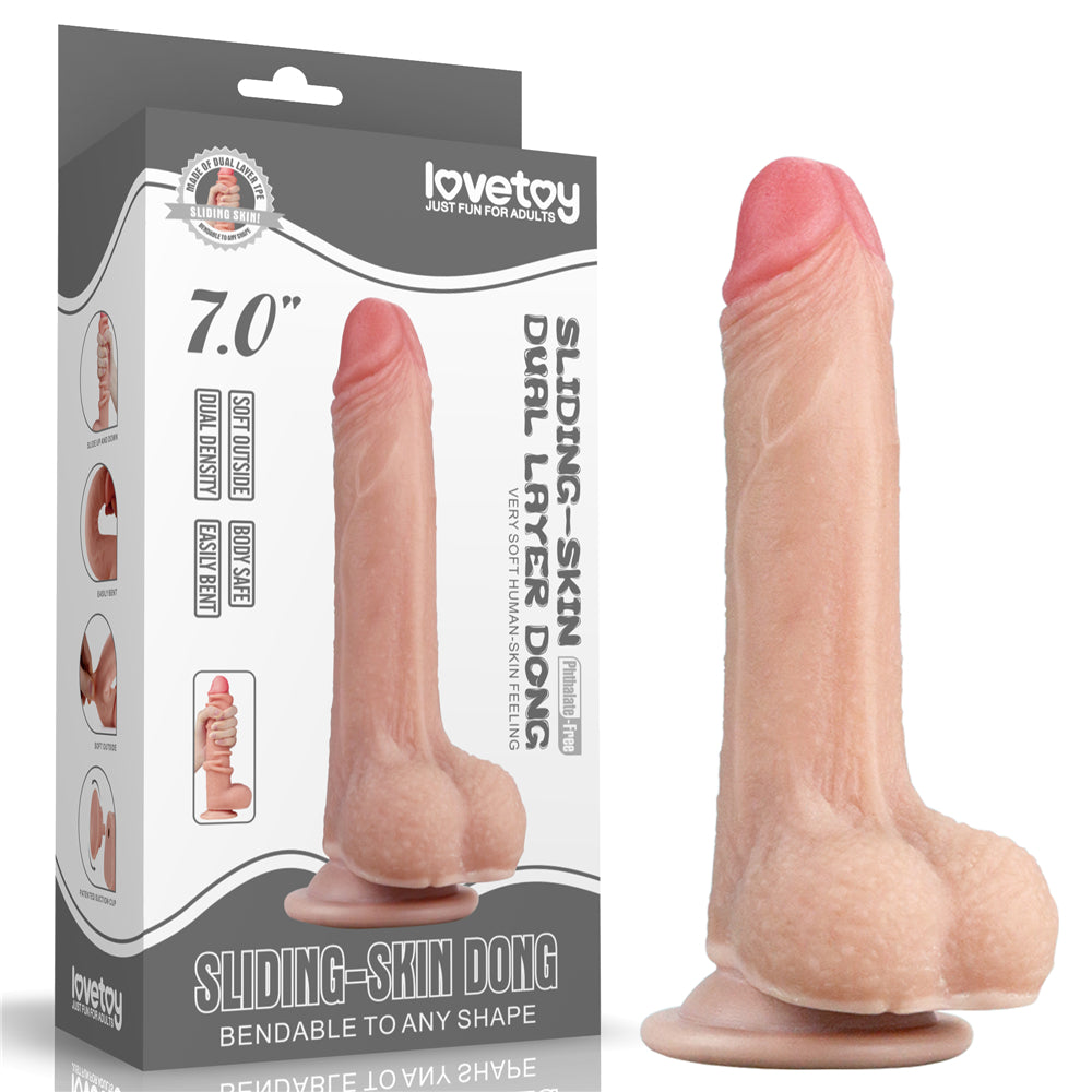 Dildo Realista 18 x 3,6 CM Dual Layer – Doble Capa con Piel Deslizante