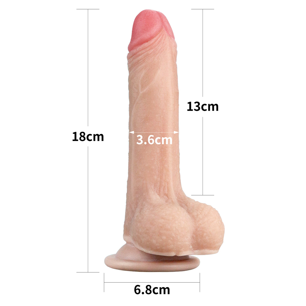 Dildo Realista 18 x 3,6 CM Dual Layer – Doble Capa con Piel Deslizante