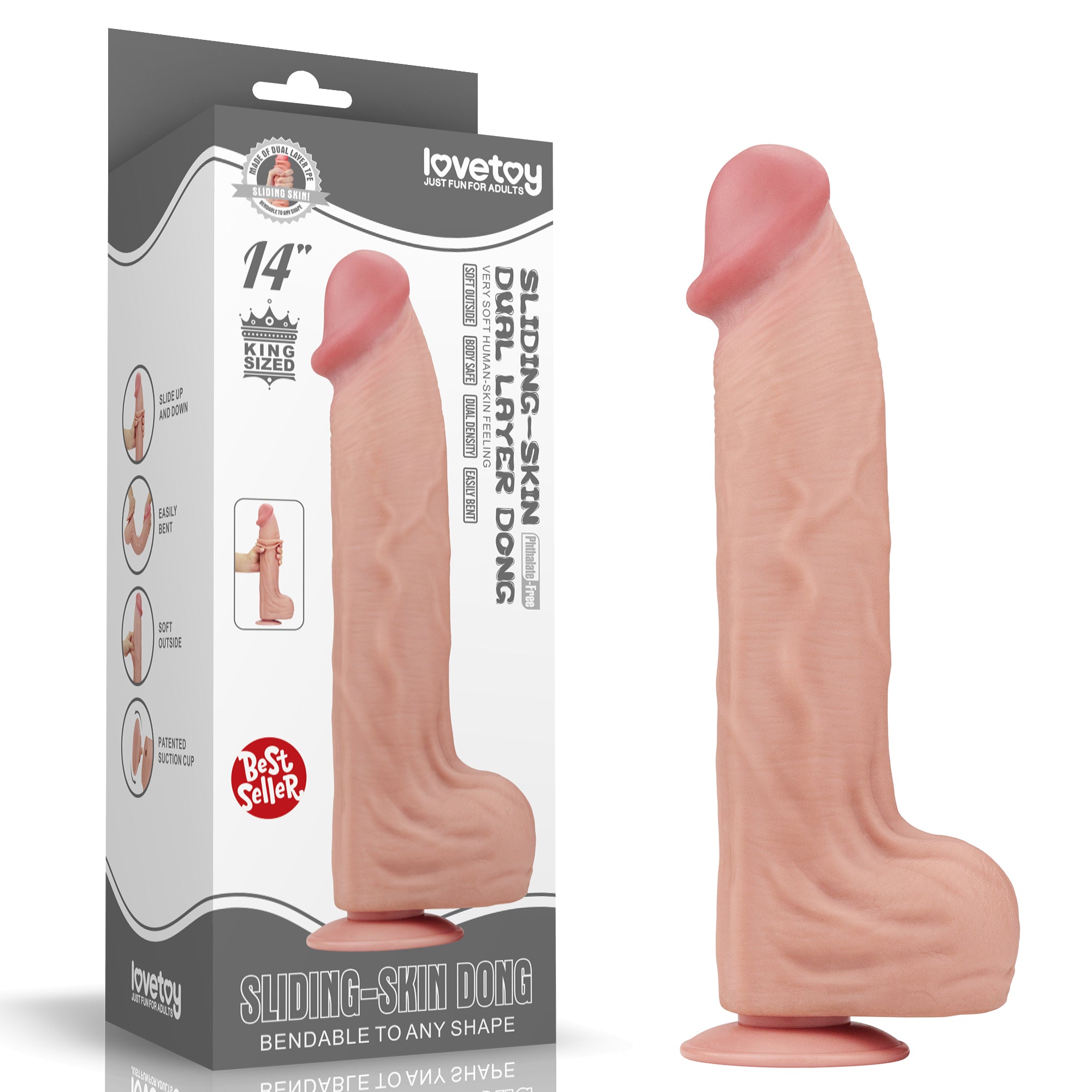Dildo Realista XXL Dual Layer 36 x 6,6 CM