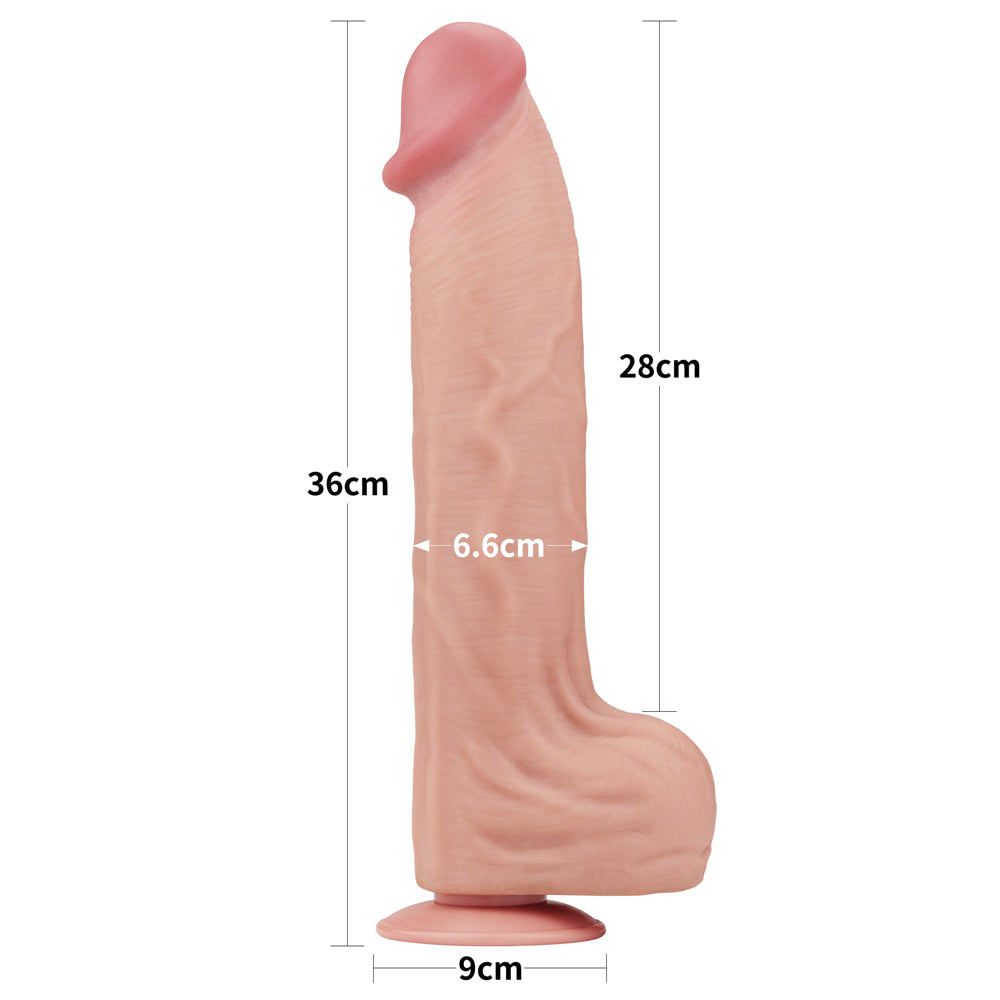 Dildo Realista XXL Dual Layer 36 x 6,6 CM