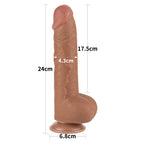 Dildo Realista Piel Deslizante Dual Layer 24 x 4,3 CM