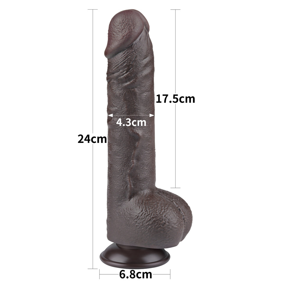 Dildo Realista Piel Deslizante Dual Layer 24 x 4,3 CM