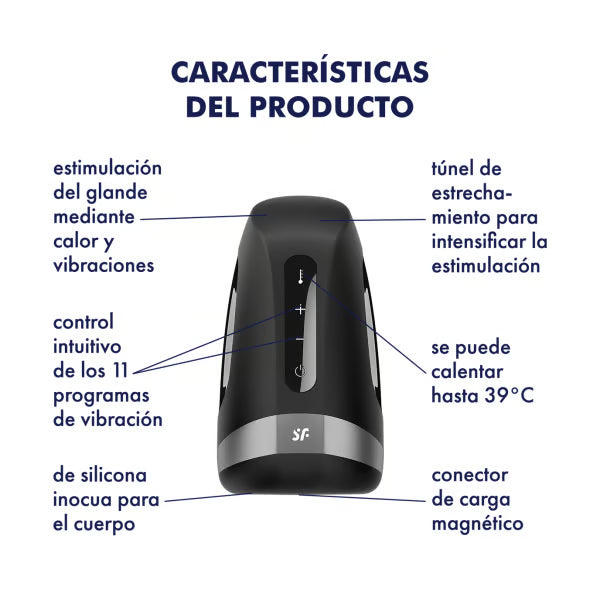 Satisfyer Men Heat Vibration – Masturbador Con Calor y 70 Vibraciones